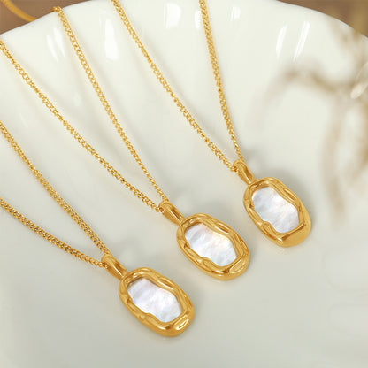 Simple And Irregular Geometric Titanium Steel Gold-plated Necklace