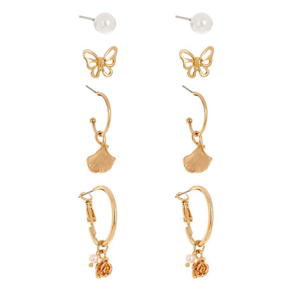 Butterfly Maple Leaf Flower Earrings