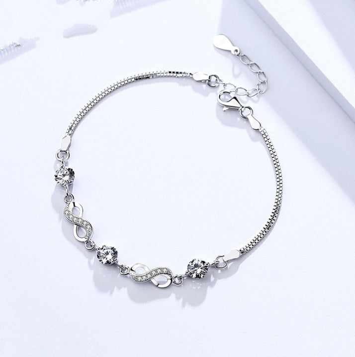 Purple Infinty S925 Sterling Silver Bracelet