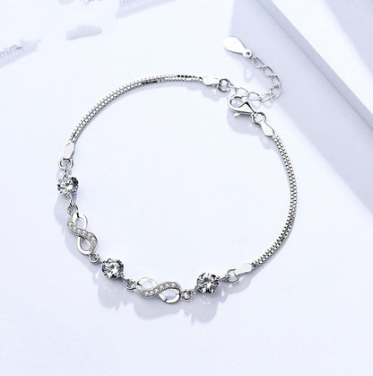 Purple Infinty S925 Sterling Silver Bracelet