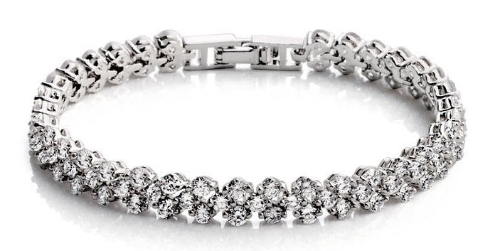 Shiny Diamante S925 Sterling Silver Bracelet