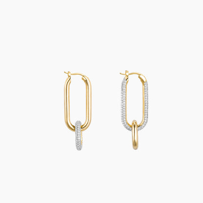 Double Round Corner Rectangle Earrings