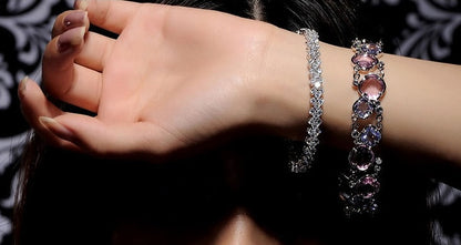 Shiny Diamante S925 Sterling Silver Bracelet