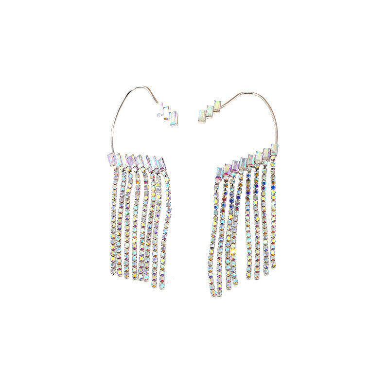 Rhinestone Party Tassel Earrings