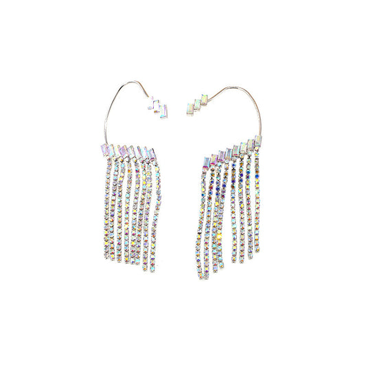 Rhinestone Party Tassel Earrings