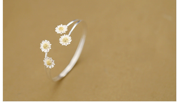 Double Daisy S925 Sterling Silver Bracelet