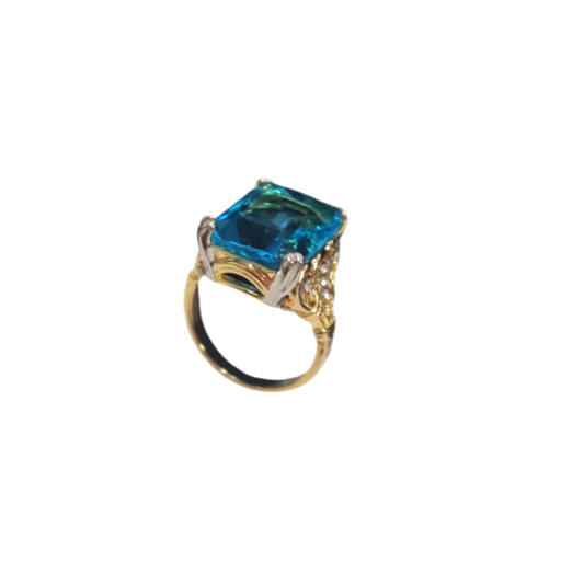 French Retro Geometric Hollow Inlaid Zircon Exquisite Ring