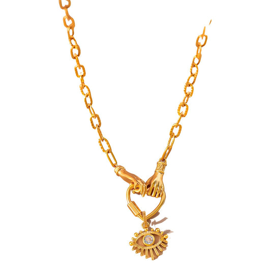 Eye Zircon Necklace Light Luxury High-grade Plated Gold 18K