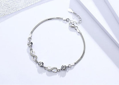 Purple Infinty S925 Sterling Silver Bracelet