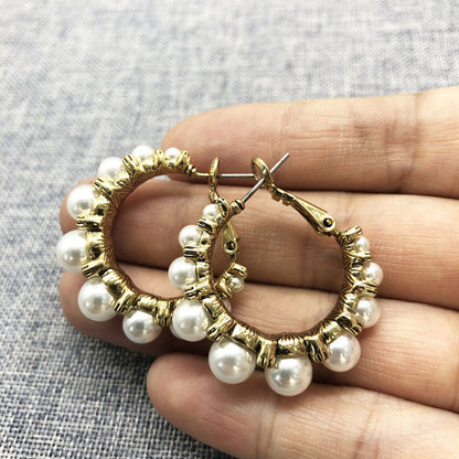 Retro White Pearl Earrings Earrings