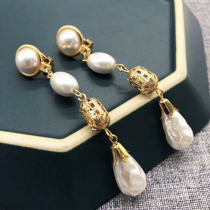 Retro White Pearl Earrings Earrings