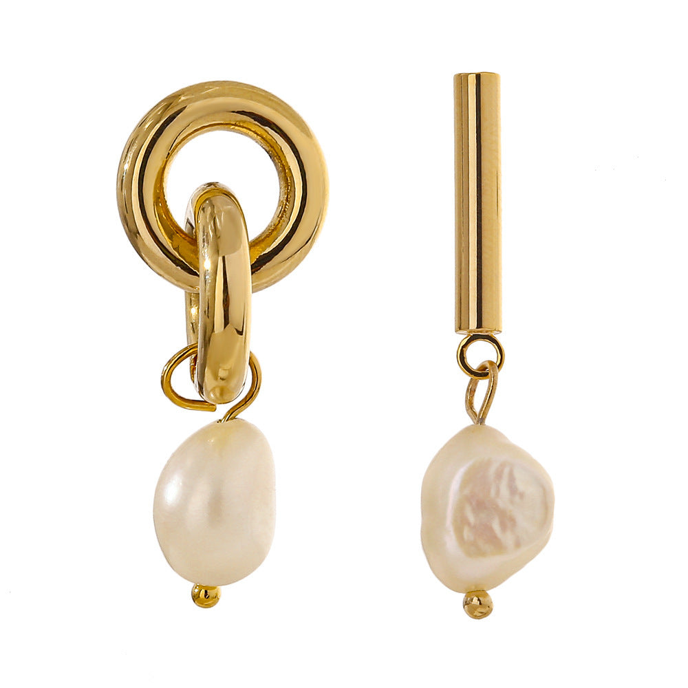 Temperament Circle Earrings 14k Gold