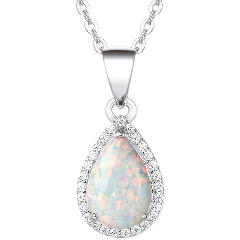 Women's Imitation Opal Necklace, Shiny And Exquisite