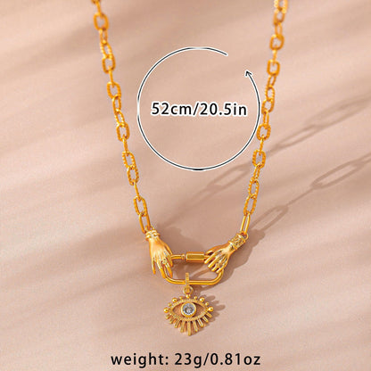 Eye Zircon Necklace Light Luxury High-grade Plated Gold 18K