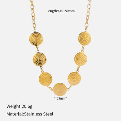 Regular Thread Circle Stainless Steel Necklace Suit