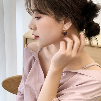 Crystal Ball Heart-shaped Retro Stud Earrings