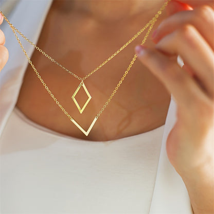 Stainless Steel Geometric Pendant Necklace