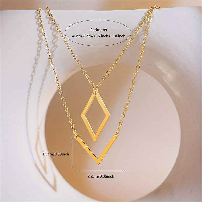 Stainless Steel Geometric Pendant Necklace