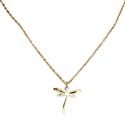 Hollow Dragonfly Stainless Steel Necklace For Women