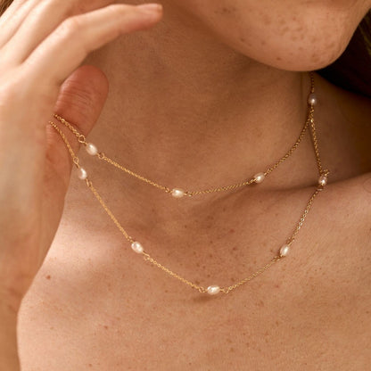 Double-layer Pearl Necklace Women