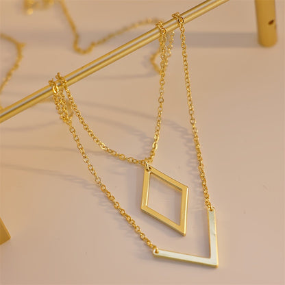 Stainless Steel Geometric Pendant Necklace