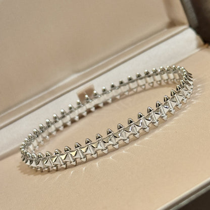 Versatile Personality S925 Sterling Silver Rivet Glossy Bracelet