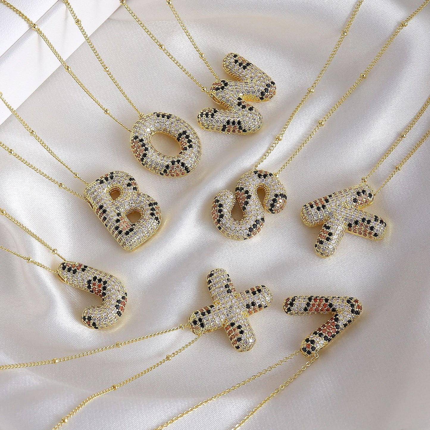 Leopard Print Fashion English Letter Necklace For Women