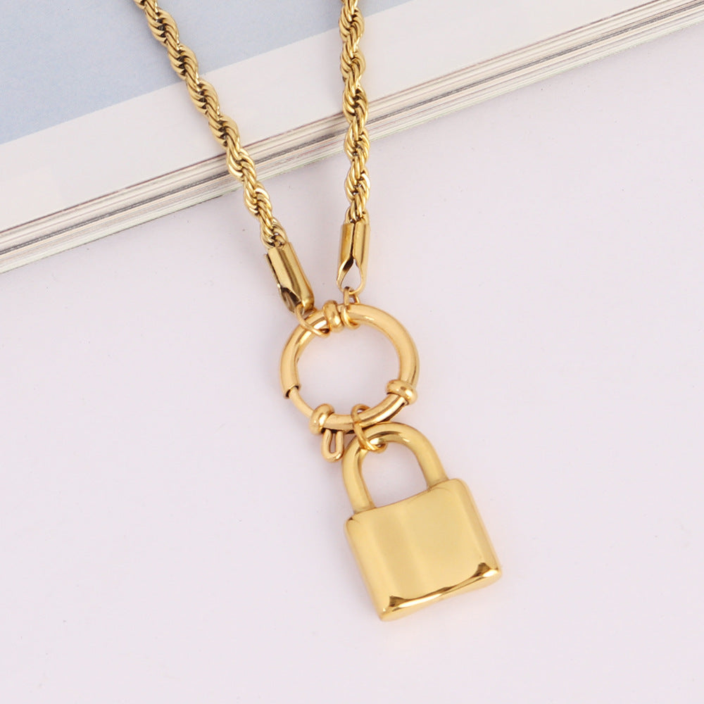 Punk Heart-shaped Necklace Fashion Trend Lock Love