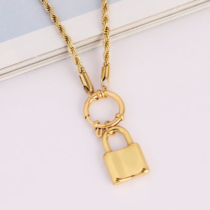 Punk Heart-shaped Necklace Fashion Trend Lock Love