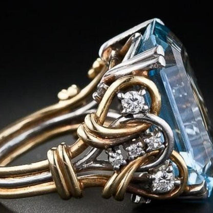 French Retro Geometric Hollow Inlaid Zircon Exquisite Ring