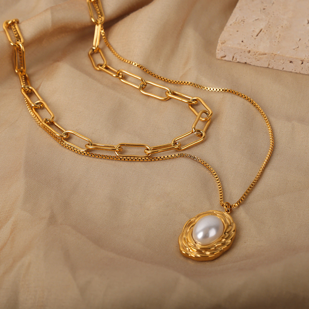 Pearl Oval Necklace