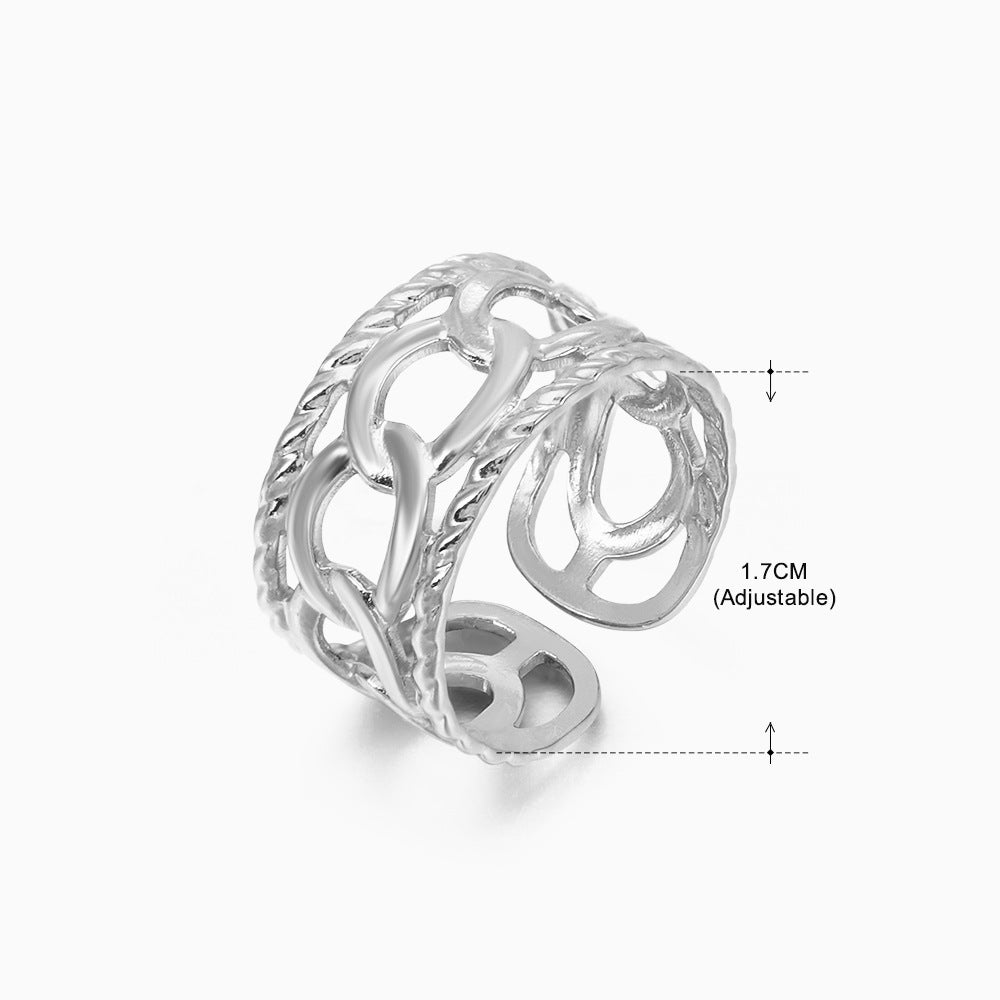 Women's Retro Stainless Steel Shaped Ring