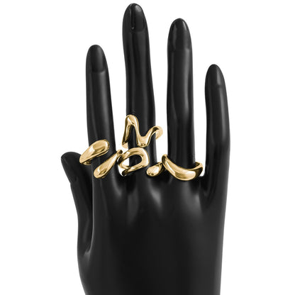 Contemporary Metal Curved Ring For Women