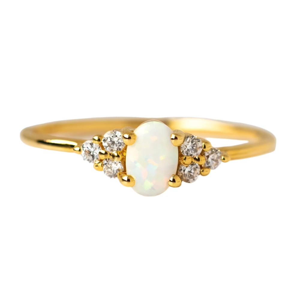 Opal Diamond S925 Sterling Silver Ring