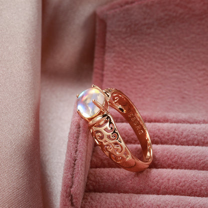 Rose Gold Natural Colorful Zircon Ring