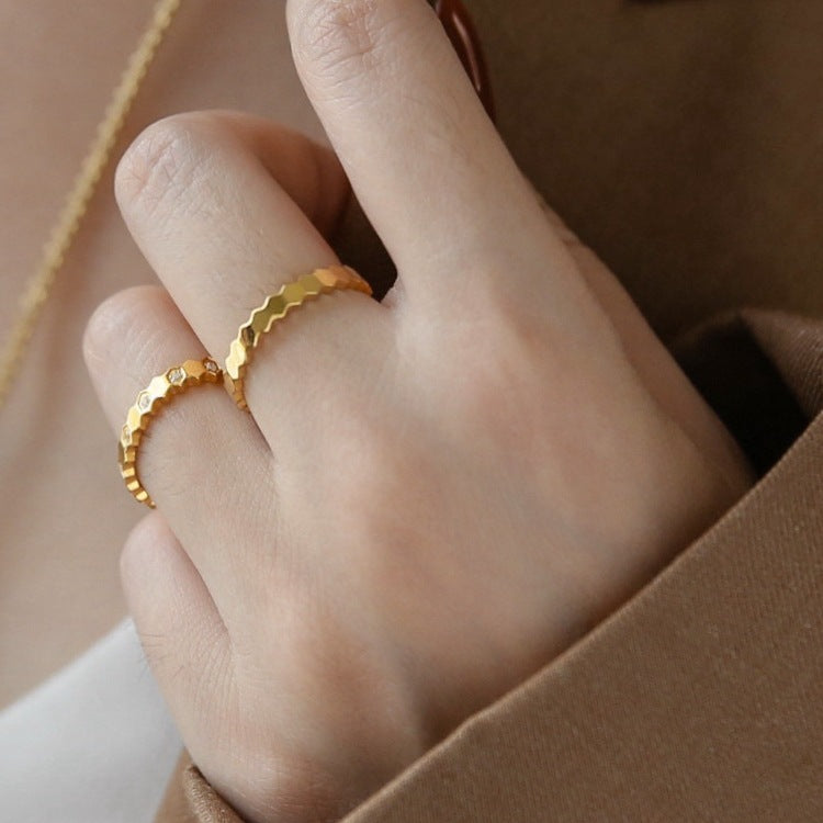 Honeycomb Gold Ring