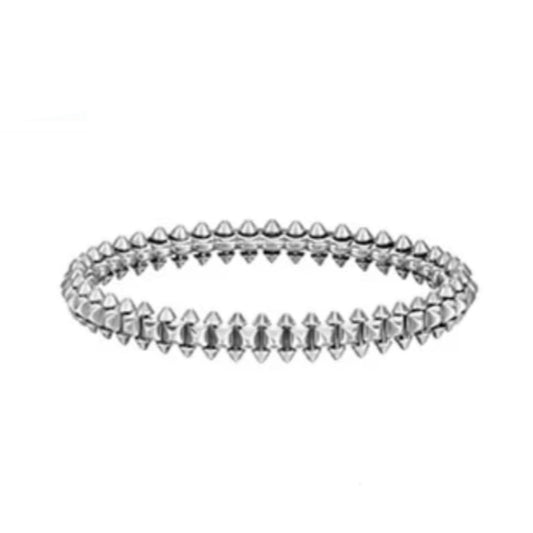 Versatile Personality S925 Sterling Silver Rivet Glossy Bracelet