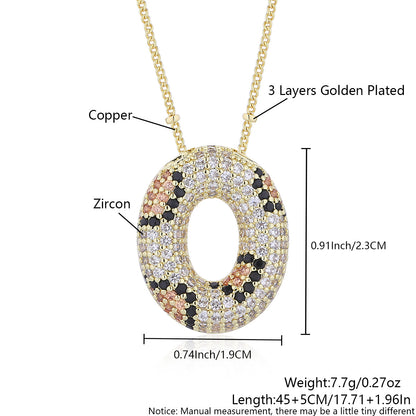 Leopard Print Fashion English Letter Necklace For Women