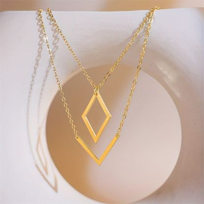 Stainless Steel Geometric Pendant Necklace