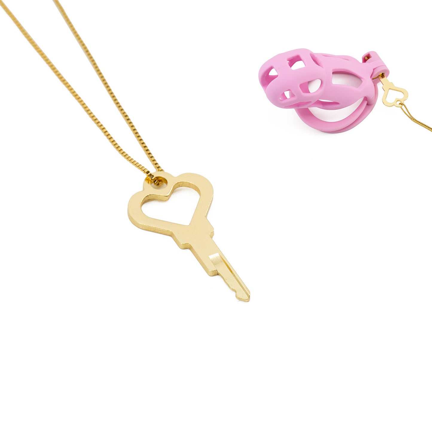 Creative Heart-shaped Golden Lock Key