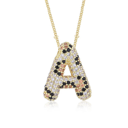 Leopard Print Fashion English Letter Necklace For Women