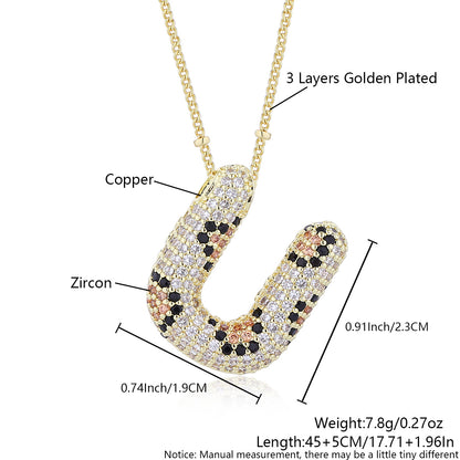 Leopard Print Fashion English Letter Necklace For Women