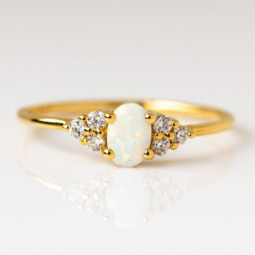 Opal Diamond S925 Sterling Silver Ring