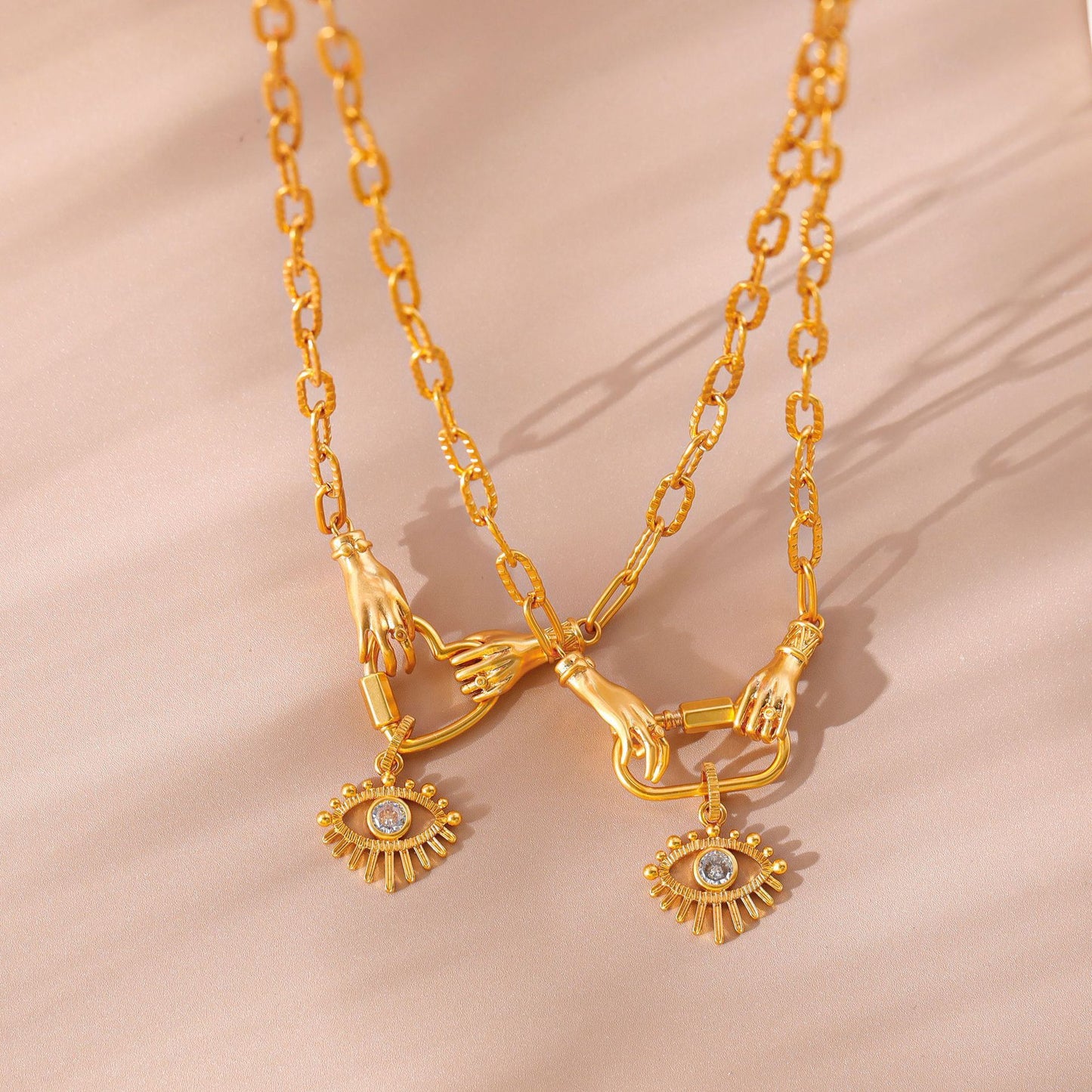 Eye Zircon Necklace Light Luxury High-grade Plated Gold 18K