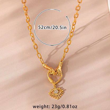 Eye Zircon Necklace Light Luxury High-grade Plated Gold 18K