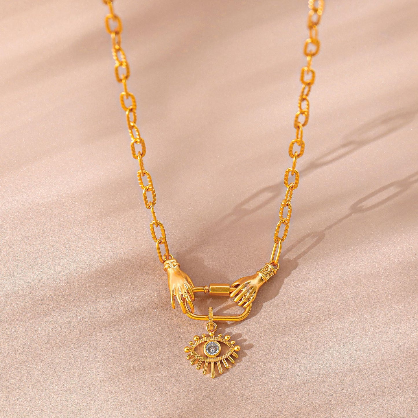 Eye Zircon Necklace Light Luxury High-grade Plated Gold 18K