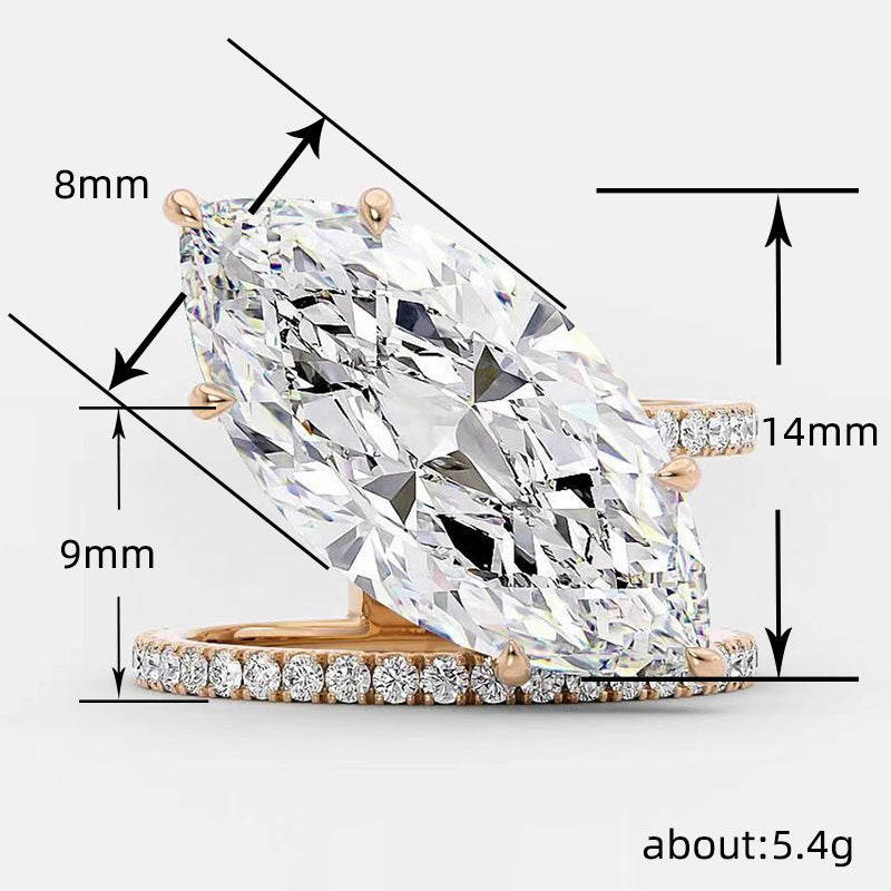 Fashion Splendid Diamond Leaves Ring