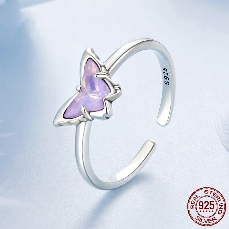 Sterling Silver S925 Flower Open Ring