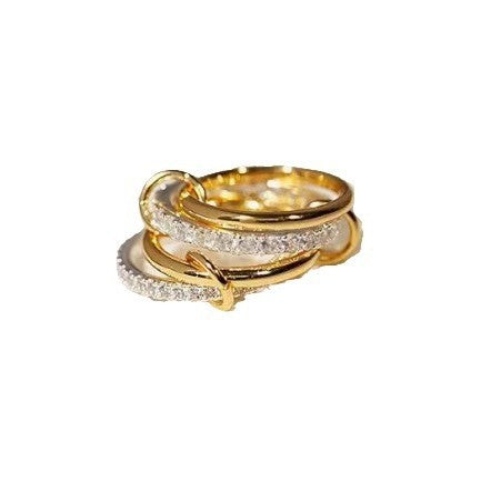 Stacked Cubic Zirconia Ring Gold Plated