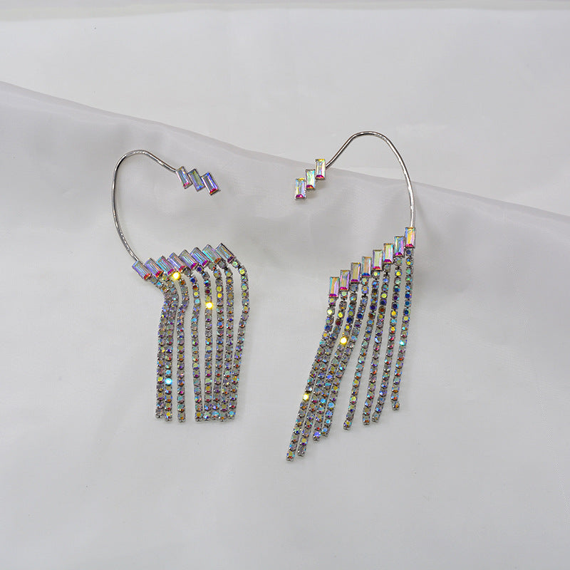 Rhinestone Party Tassel Earrings